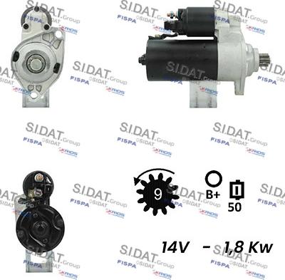 Sidat S12BH0438A2 - Стартер autospares.lv