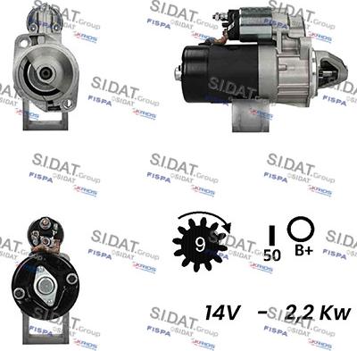 Sidat S12BH0424A2 - Стартер autospares.lv