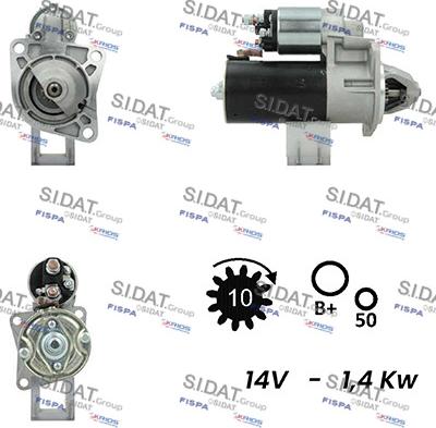 Sidat S12BH0479A2 - Стартер autospares.lv