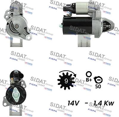 Sidat S12BH0599 - Стартер autospares.lv