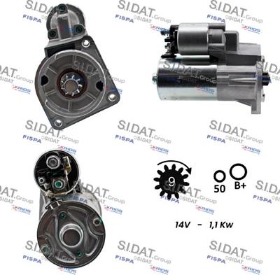 Sidat S12BH0597A2 - Стартер autospares.lv