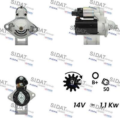 Sidat S12BH0585A2 - Стартер autospares.lv