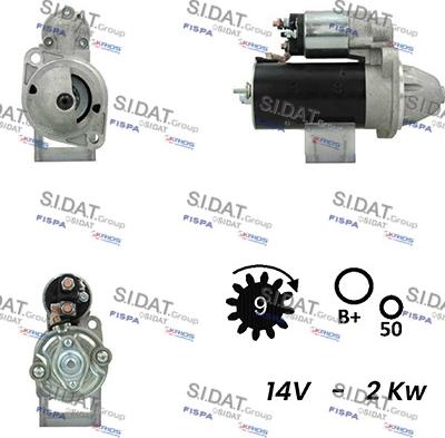 Sidat S12BH0532A2 - Стартер autospares.lv