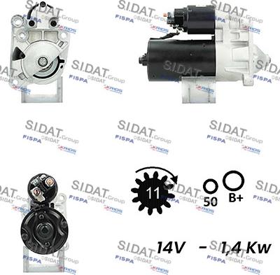 Sidat S12BH0690A2 - Стартер autospares.lv