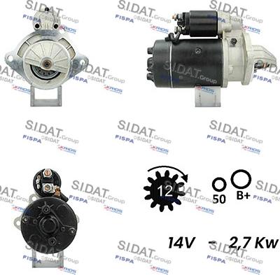 Sidat S12BH0691A2 - Стартер autospares.lv