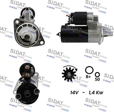 Sidat S12BH0654A2 - Стартер autospares.lv