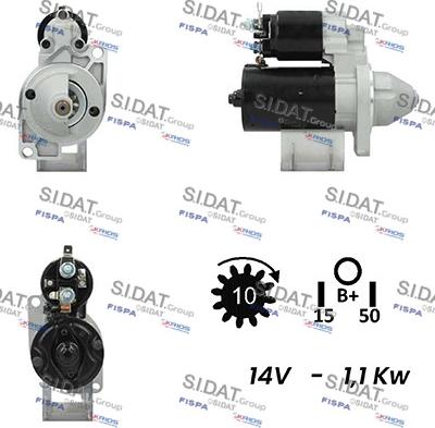 Sidat S12BH0652A2 - Стартер autospares.lv