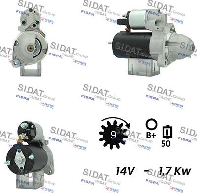 Sidat S12BH0606A2 - Стартер autospares.lv