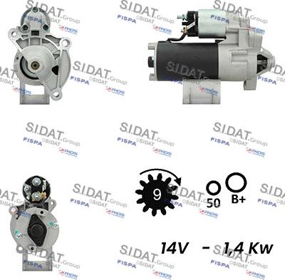 Sidat S12BH0613A2 - Стартер autospares.lv