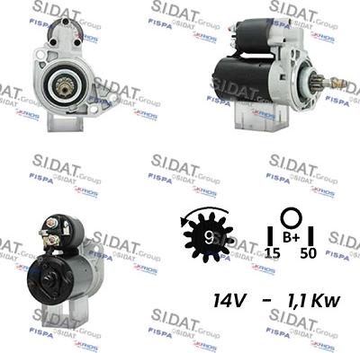 Sidat S12BH0620A2 - Стартер autospares.lv