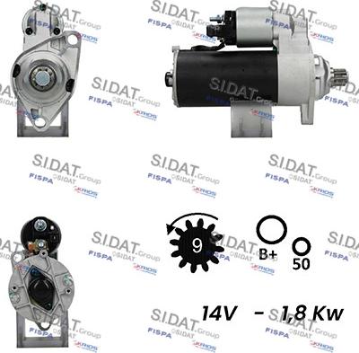 Sidat S12BH0628A2 - Стартер autospares.lv