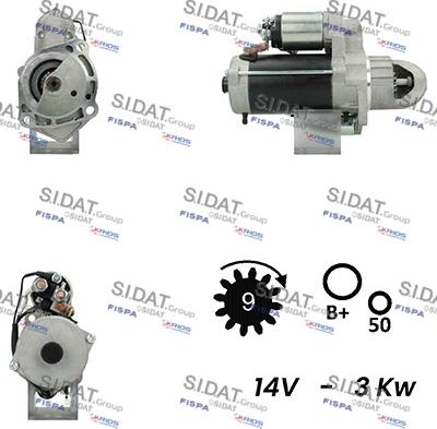 Sidat S12BH0677A2 - Стартер autospares.lv