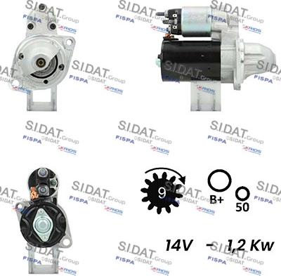 Sidat S12BH0091 - Стартер autospares.lv