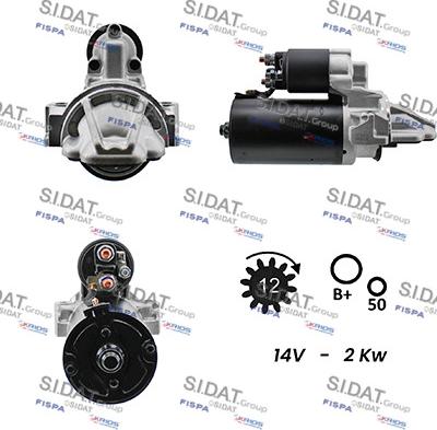 Sidat S12BH0004 - Стартер autospares.lv