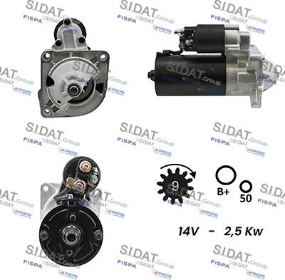 Sidat S12BH0003A2 - Стартер autospares.lv