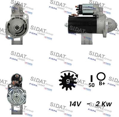 Sidat S12BH0156A2 - Стартер autospares.lv