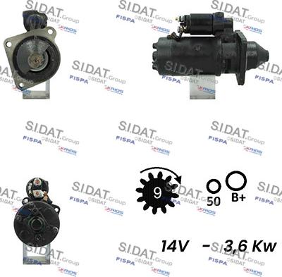 Sidat S12BH0182A2 - Стартер autospares.lv