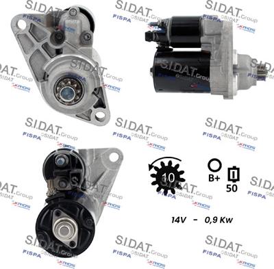 Sidat S12BH0176 - Стартер autospares.lv