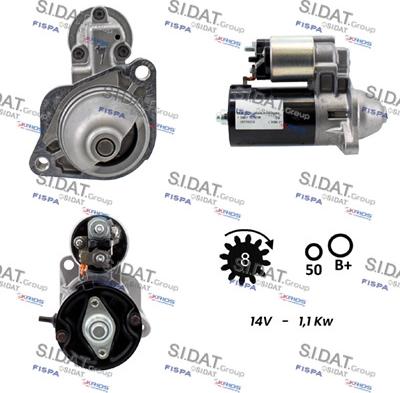 Sidat S12BH0855 - Стартер autospares.lv