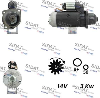 Sidat S12BH0362A2 - Стартер autospares.lv