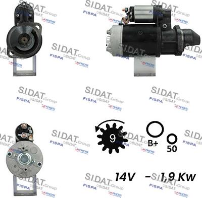 Sidat S12BH0302A2 - Стартер autospares.lv