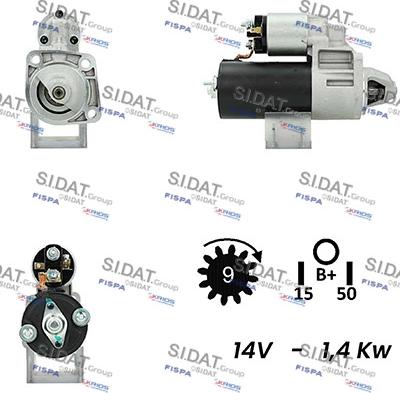 Sidat S12BH0315A2 - Стартер autospares.lv