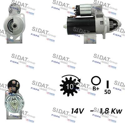 Sidat S12BH0389A2 - Стартер autospares.lv