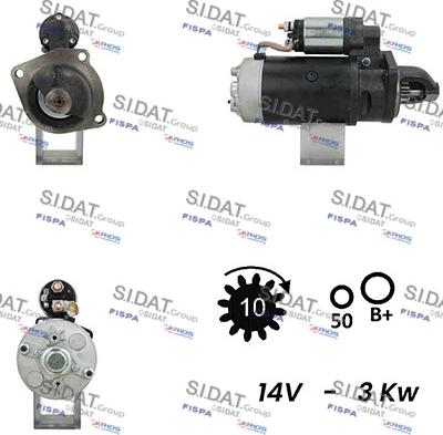 Sidat S12BH0386A2 - Стартер autospares.lv