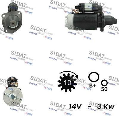 Sidat S12BH0376A2 - Стартер autospares.lv