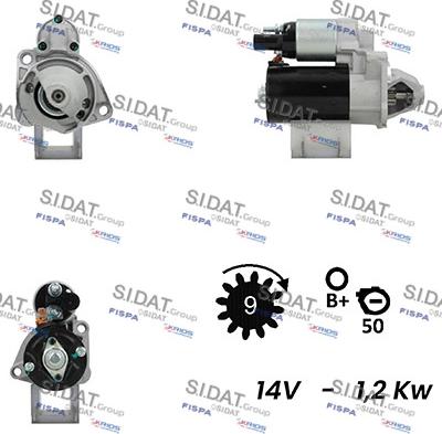 Sidat S12BH0248A2 - Стартер autospares.lv