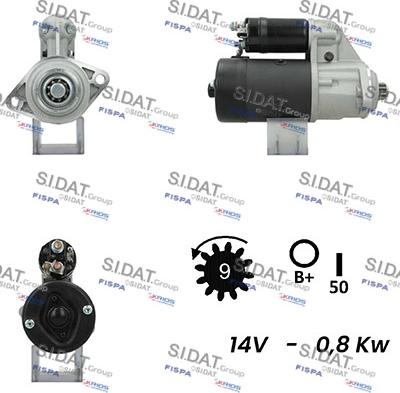 Sidat S12BH0242A2 - Стартер autospares.lv