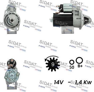 Sidat S12BH0259A2 - Стартер autospares.lv