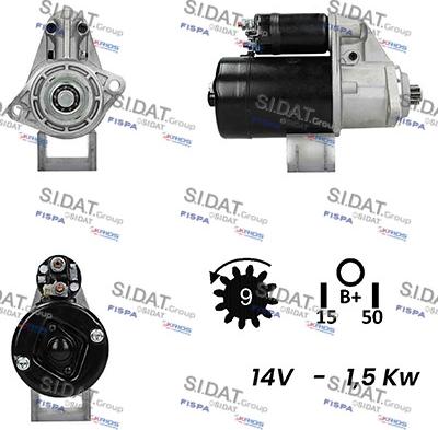 Sidat S12BH0258A2 - Стартер autospares.lv