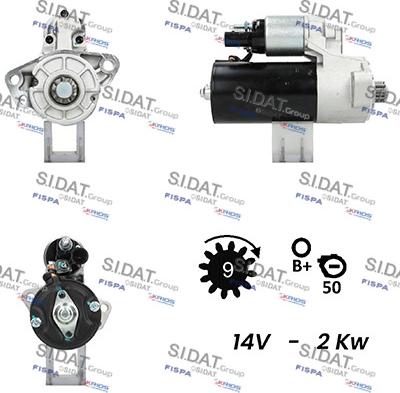 Sidat S12BH0252A2 - Стартер autospares.lv