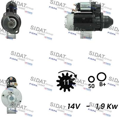 Sidat S12BH0264A2 - Стартер autospares.lv