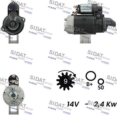 Sidat S12BH0261A2 - Стартер autospares.lv