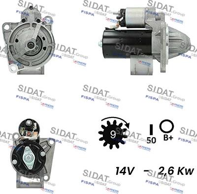 Sidat S12BH0263A2 - Стартер autospares.lv