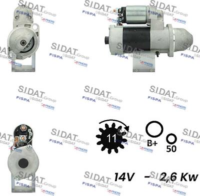 Sidat S12BH0288A2 - Стартер autospares.lv