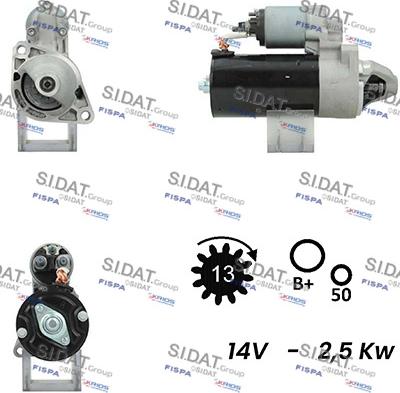 Sidat S12BH0275A2 - Стартер autospares.lv