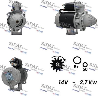 Sidat S12BH0277A2 - Стартер autospares.lv