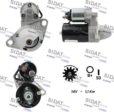 Sidat S12BH0794A2 - Стартер autospares.lv