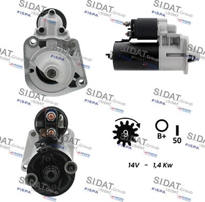 Sidat S12BH0798A2 - Стартер autospares.lv