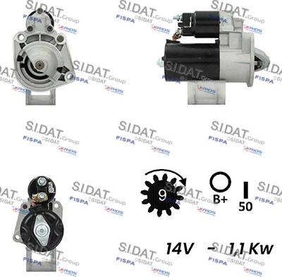 Sidat S12BH0740A2 - Стартер autospares.lv