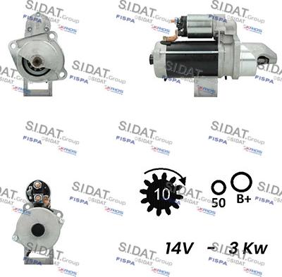 Sidat S12BH0704A2 - Стартер autospares.lv