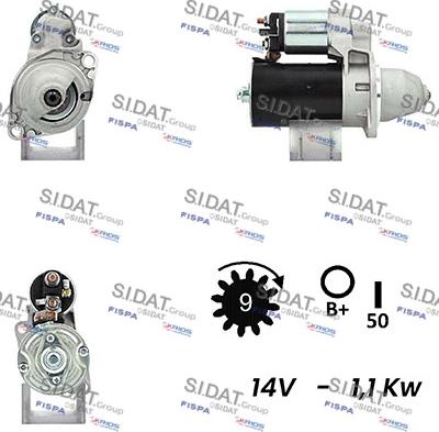 Sidat S12BH0722A2 - Стартер autospares.lv