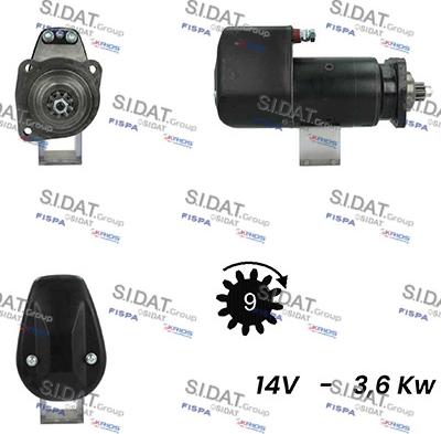 Sidat S12BH0778A2 - Стартер autospares.lv