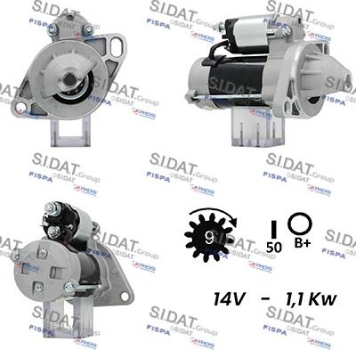 Sidat S12DE0509A2 - Стартер autospares.lv