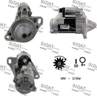 Sidat S12DE0509 - Стартер autospares.lv