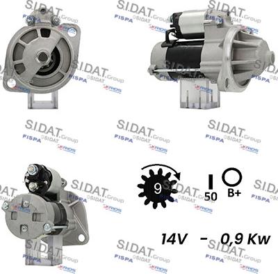 Sidat S12DE0507A2 - Стартер autospares.lv