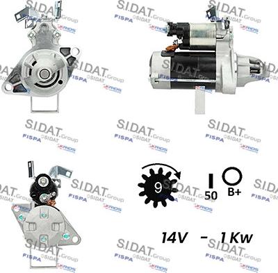 Sidat S12DE0519A2 - Стартер autospares.lv